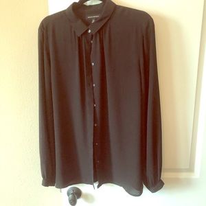 Black balloon sleeve blouse